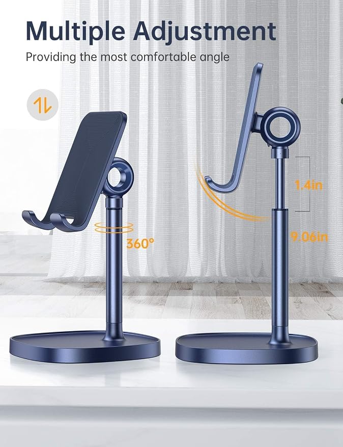 LISEN Cell Phone Stand Phone Holder for Desk, Gaming for Nintendo Switch | Desk Organizers and Accessories, Room Accessories, Adjustable Cell Phone Stand Compatible with Switch iPad, 4-10 in Devices