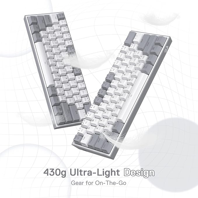 Redragon K617 Wired 60% Compact Hot-Swap RGB Gaming Mechanical Keyboard | 61 Keys Design for More Room to Aim, Swap-Ready Socket for Mod, Vibrant 20-Mode Lighting Hype Vibing, Pro Software Supported