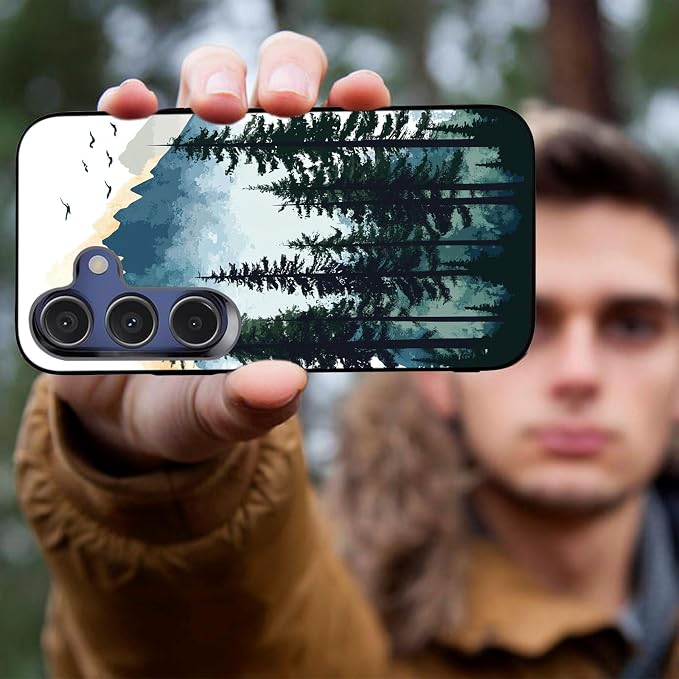 Designed for Galaxy A16 5G Phone Case,Slim Silicone Shockproof Protective Case for Galaxy A16 5G 6.7 inch,Watercolor Forest Mountains