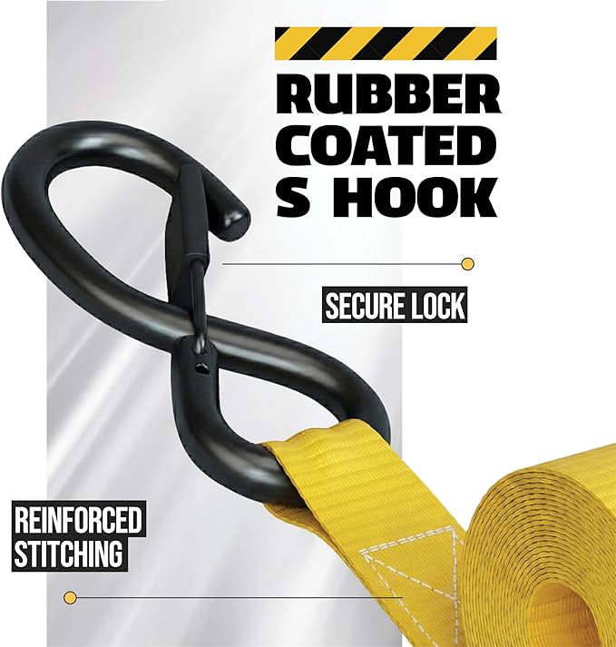AUGO Retractable Ratchet Straps | 2 Heavy Duty Ratchet Straps Self Retractable Tie Downs with Soft Loops & Storage Bag for Motorcycle, Truck, Trailer, Cargo Van | 1200 Lb Break Strength 1” x 10’