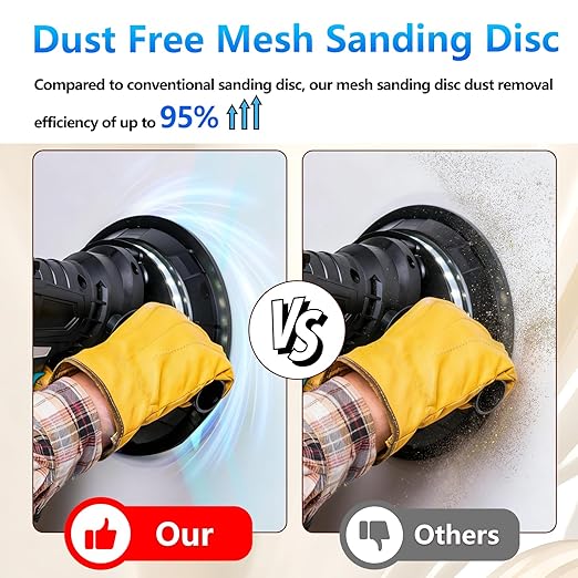 9 Inch Premium Ceramic Mesh Sanding Disc 60 Grit, 25 Pack Round Hook and Loop Mesh Anti-Clogging Drywall Sandpaper Disc Dust Free for Drywall Sander