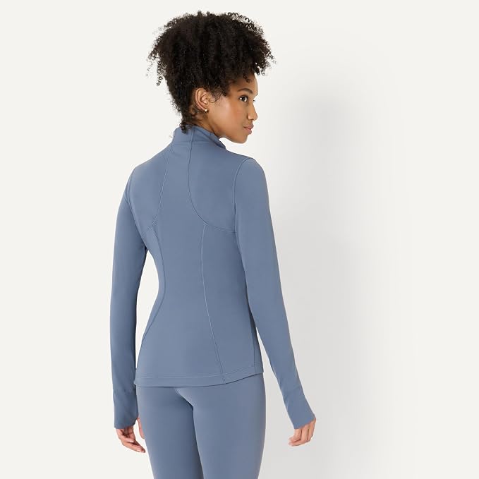 Amazon Essentials Women's Active FormFlex Buttery Soft Slim Fit Quarter Zip Long Sleeve Pullover Jacket