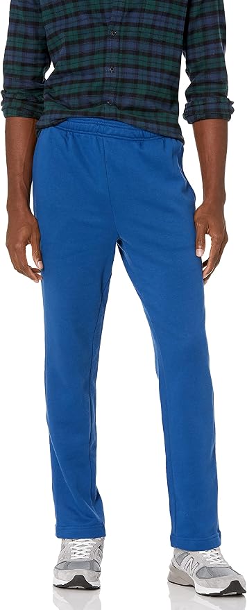 Amazon Essentials Men's Relaxed Straight Leg Fleece Open Bottom Sweatpant (Available in Big & Tall)