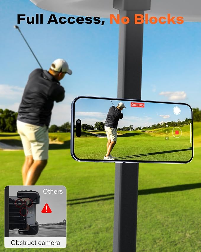 A2C Magnetic Golf Cart Phone Holder for MagSafe iPhone, Unique Golf Gifts for Men Golfers Dad Father, Golf Gift for Him Husband, Golf Accessories Essentials Gadgets, Matte Black (Not Alloy)