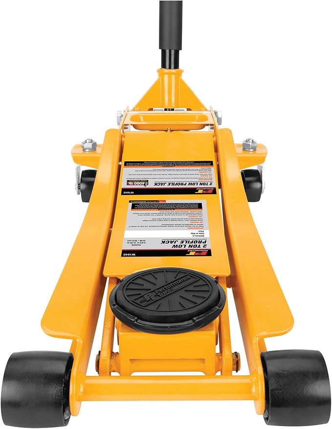 Performance Tool W1642 Professional Low-Profile Swiveling Floor Jack, 2-Ton Capacity, Lift Range 2-3/4-Inch to 20-Inch