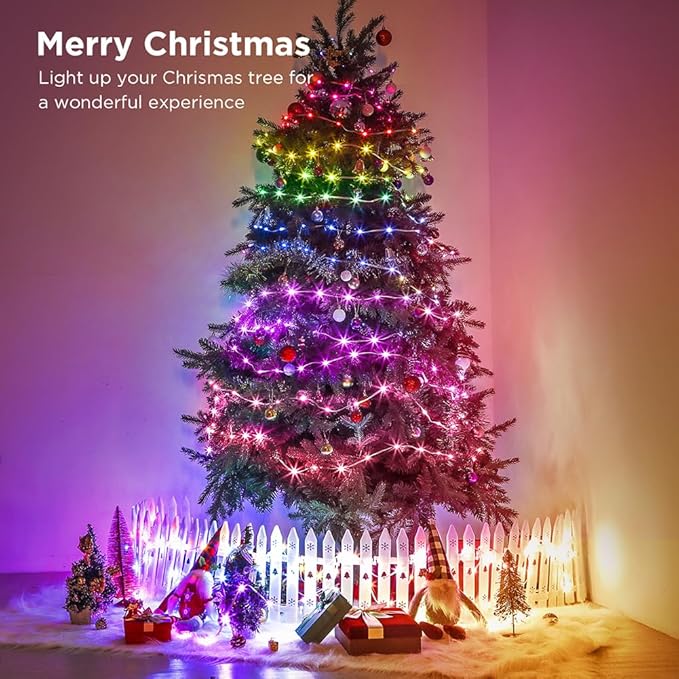100ft Color Changing Christmas String Lights, 300 LED Twinkle Fairy Lights String Waterproof, 200+ Scene Modes, Smart App & Remote for Indoor Outdoor Christmas Tree Xmas Bedroom Patio Decor