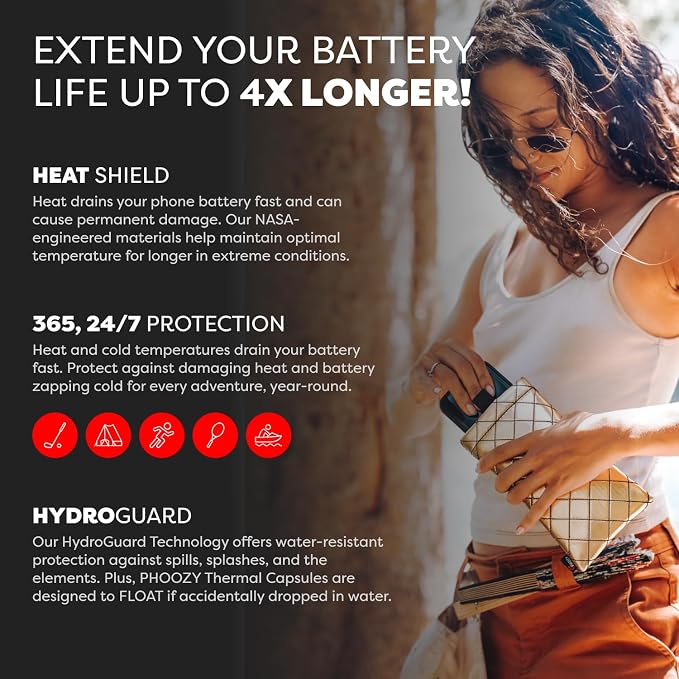 PHOOZY Apollo II Thermal Phone Case with NASA-Derived Technology - Extends Battery Life 4X in Hot or Cold Weather - Military Grade 8-Foot Drop Protection Insulated Pouch - Large Gold