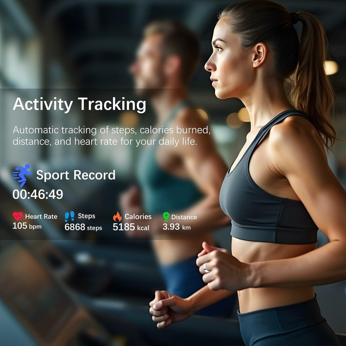 Skiennix Smart Ring - Health Tracker for Men & Women | Heart Rate, Blood Oxygen, Sleep Monitor | IP68 Waterproof (Silver, Size 11)