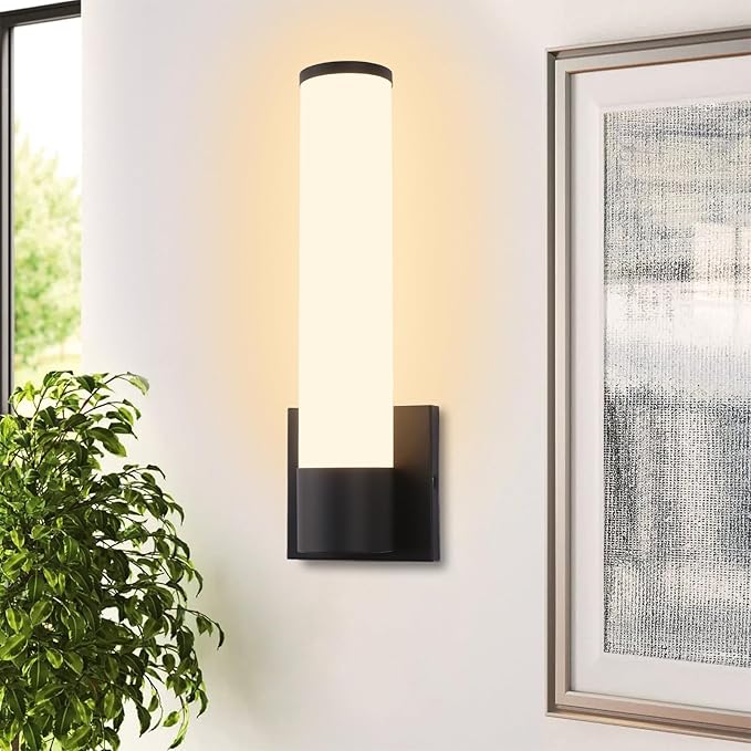 Kalium 14in LED Modern Wall Sconces, Dimmable Bathroom Vanity Lights, 3000K Warm White, Indoor Sconces, Bathroom, Stairs, Living Room, Bedroom. Hardwired.