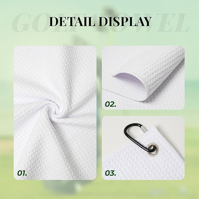 Blue Flamingo Golf Towel with Carabiner Clip 24"x16" Funny Ladies Golf Towels for Golf Bags Microfiber Waffle Cute Golfs Rag for Disc Balls Clubs Golfs Accessories for Women Men Mom