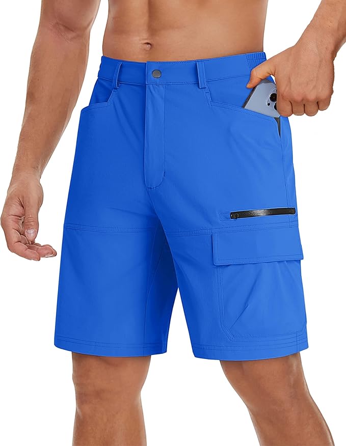 TACVASEN Men's Summer Outdoor Shorts Quick Dry Cargo Casual Work Hiking Shorts (NO Belt)