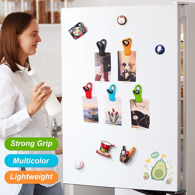JETMORE 16 Pack Chip Clips Bag Clips, Multicolor Magnetic Chip Clip