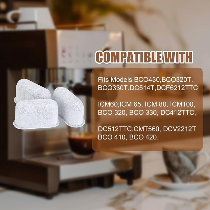 3pcs Coffee Maker Filter Replacement, Water Filter for Delonghi 7313285779 | Activated Carbon Water Filter for Espresso Coffee Machine, Cafe Maker Accessories for Delonghi Compatible with 7313285779