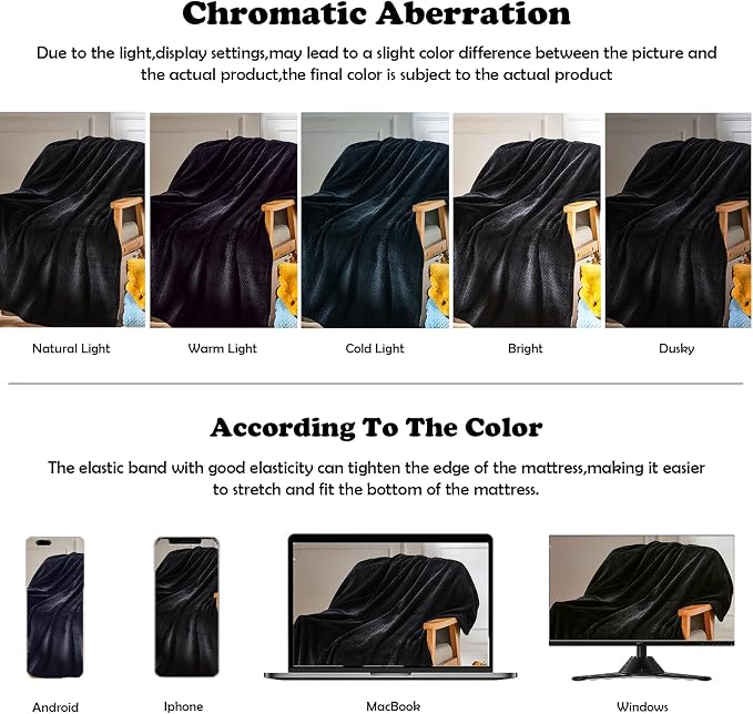 NEWCOSPLAY Fleece Leaves Pattern Queen Blanket, Black, 90"x90" | Super Soft Throw Blanket, Lightweight Cozy Bed Sofa Blanket, Premium Silky Flannel Fleece, Travel Blanket for All Season Use