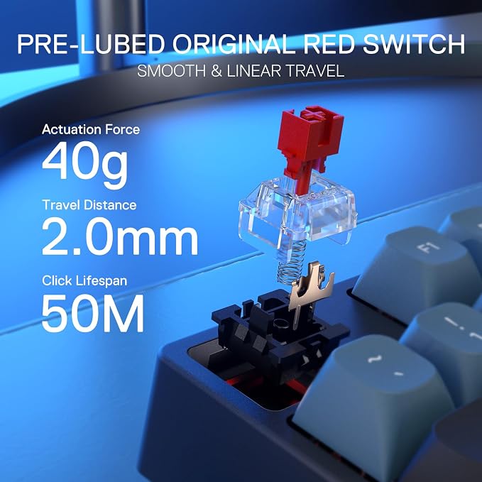 Redragon K582 SE Wired RGB Mechanical Gaming Keyboard, 104-Key, PBT Keycaps | 16.8M Color Immersive eSports Lighting Vibe, Quiet Keystrokes w/ Sound-Absorbing Foam, N-Key Rollover, Customize Software
