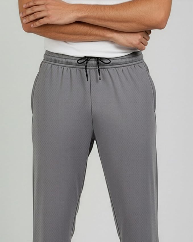 3 Pack Men's Mesh Open Bottom Sweatpants Active Athletic Workout Gym Pocket | Available in Big & Tall, Uncuffed, Elastic Waistband, Drawstring, Straight Leg, Running, Jogging, Exercise, Training, Sports