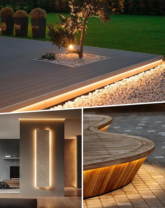 Shine Decor LED Neon Rope Lights 120VAC, 120LEDs/M Lum Strip Lighting End Extendable 2500K Warm White 65ft, Water & Cold Resistant for Outdoor Indoor, 4520LM Bright 8x16mm ETL Listed