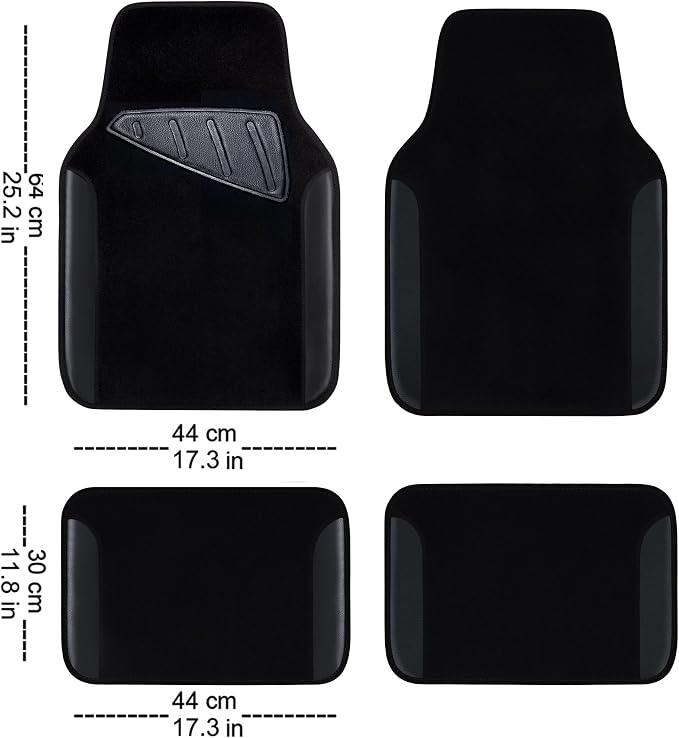 CAR PASS 3D Air Mesh Car Seat Covers Full Sets w/5mm Sponge, 4Pcs Waterproof Car Floor Mats, Steering Wheel Cover Universal Fit for SUV Sedan Truck, Airbag Compatible Automotive Interior(Black)