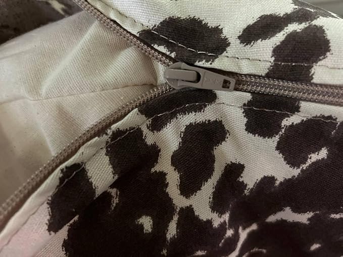 Organic Cotton Canvas Dog Bed: Removable Cover, Natural Fill - Made in USA (Cow Print Brown White, Medium 28" x 8" inches)