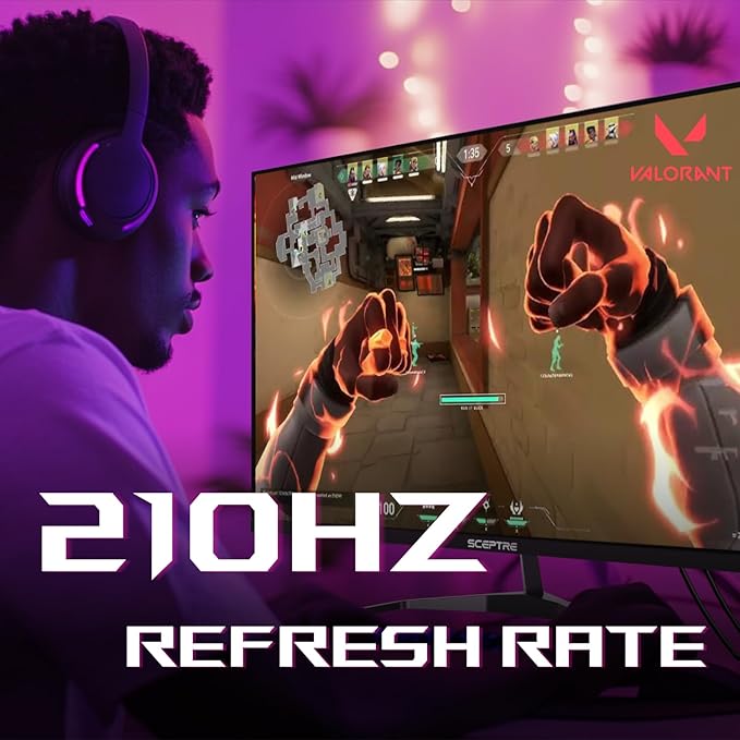 Sceptre New 32-inch 2K QHD 2560 x 1440 Prime Gaming Monitor up to 210Hz USB Type-C DisplayPort HDMI sRGB 115% 1ms Build-in Speakers, Machine Black 2026 ((E325B-QW200D Series)
