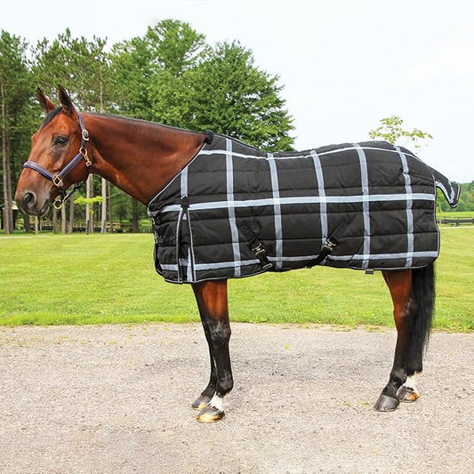 Country Pride Highland 1200D Lightweight Stable Blanket (80, BlackPlaid)