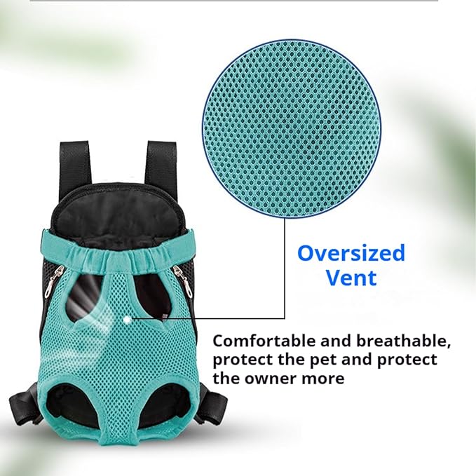 Portable Pet Carrier Backpack, Adjustable Pet Front Cat Dog Carrier Backpack Travel Bag for Small Medium Dogs Cats Puppies, Cat Backpack Carrier for Hiking Cycling (L, S)