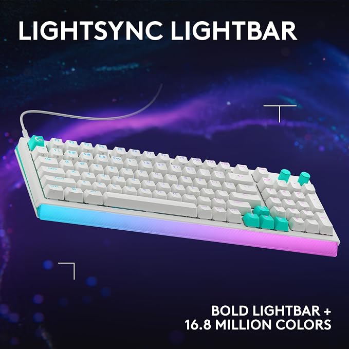 Logitech G512 X 98 TMR + Linear Switch Mechanical Gaming Keyboard - White | Hot-Swappable 9x TMR Rapid Trigger + Linear Mechanical Switches, Gasket, PBT Keycaps, <8K, LIGHTSYNC RGB, for PC & Mac