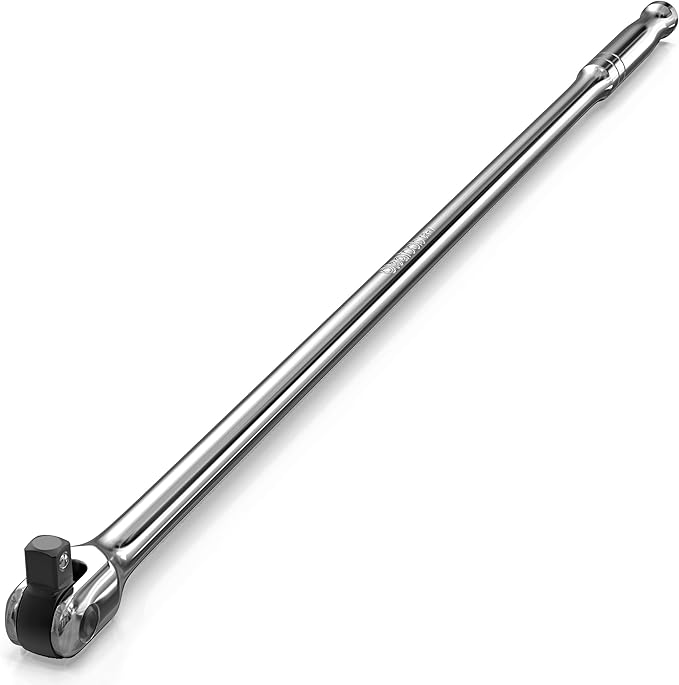 Olsa Tools Breaker Bar - 1/2-Inch Drive - 25" Length with 180° Flex Head - Spring-Loaded Ball - Heavy-Duty Cr-V Steel - Ideal for Automotive, Nuts, and Bolts - Part: 1276