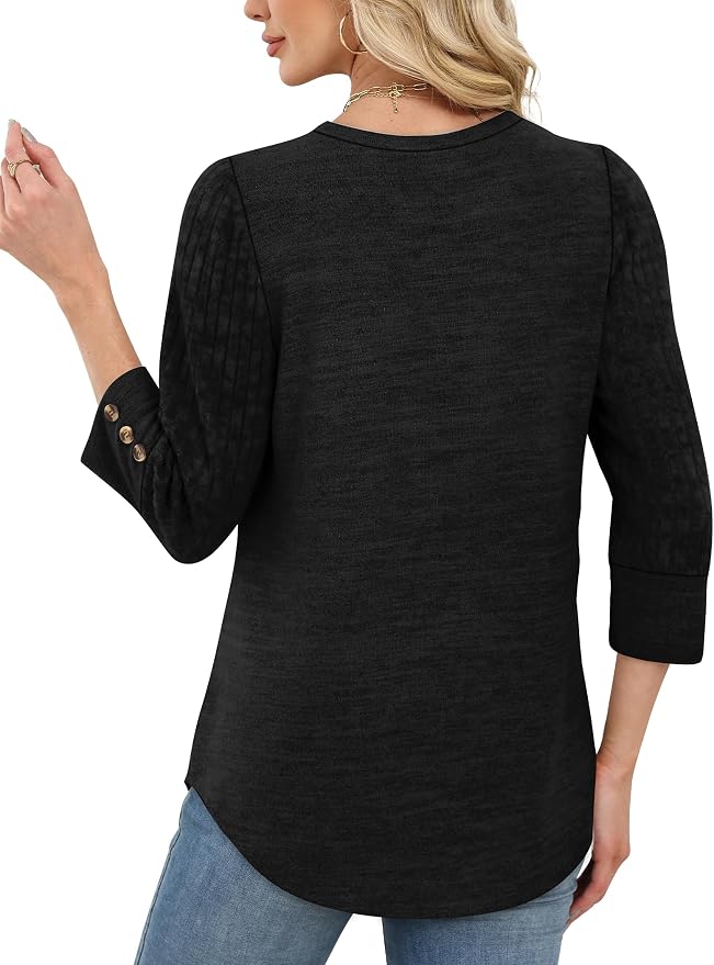 WIHOLL 3/4 Length Sleeve Womens Tops Sweaters Shirts Lightweight Spring Outfits 2026 Winter Clothing S-2XL