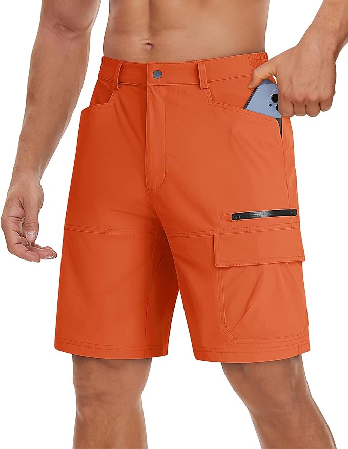 TACVASEN Men's Summer Outdoor Shorts Quick Dry Cargo Casual Work Hiking Shorts (NO Belt)