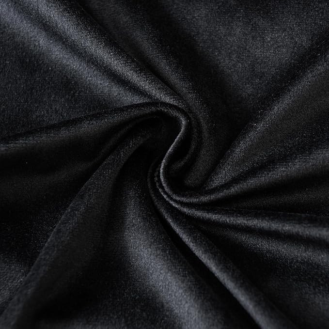 Black 22x22 Velvet Throw Pillow Covers Set of 2 for Couch Sofa Bed | JUSPURBET Decorative Pillow Covers with Invisible Zipper for Modern Living Room Bedroom Home Decor Halloween