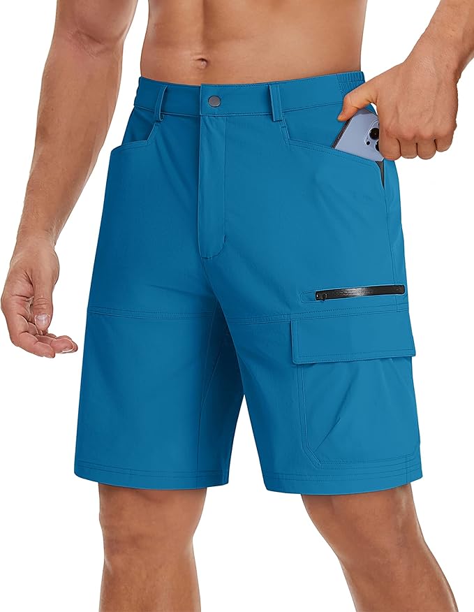 TACVASEN Men's Summer Outdoor Shorts Quick Dry Cargo Casual Work Hiking Shorts (NO Belt)
