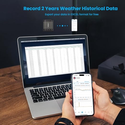 WiFi Smart Weather Station with Weatherseed�� AI 24H/7D Accurate Forecast, Wireless Indoor Outdoor Sensor, 2-Year Data Storage, No Display, 2.4GHz WiFi Only