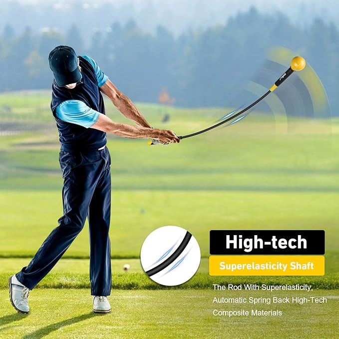 Golf Swing Trainer Aid and Correction for Strength Grip Tempo & Flexibility Training Suit for Indoor Practice Chipping Hitting Golf Accessories
