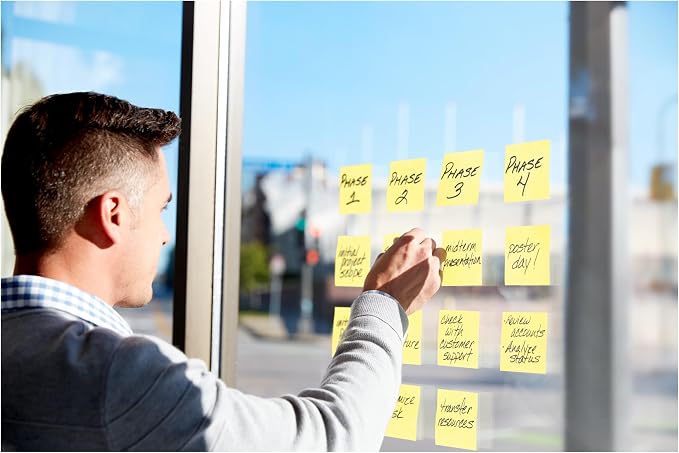 Post-it 100% Recycled Super Sticky Notes, 3 x 3 in, Canary Yellow, 5 Pads
