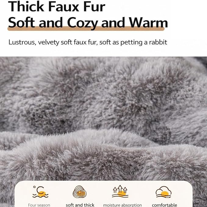 Dream Cloud Pet Sofa Bed Machine Washable Waterproof Supportive Comfort Non-Slip Plush Pet Couch Bed with Raised Edge for Sofa Car Floor, Small Medium Dogs Cats, Furniture Protector (Light Gray1)