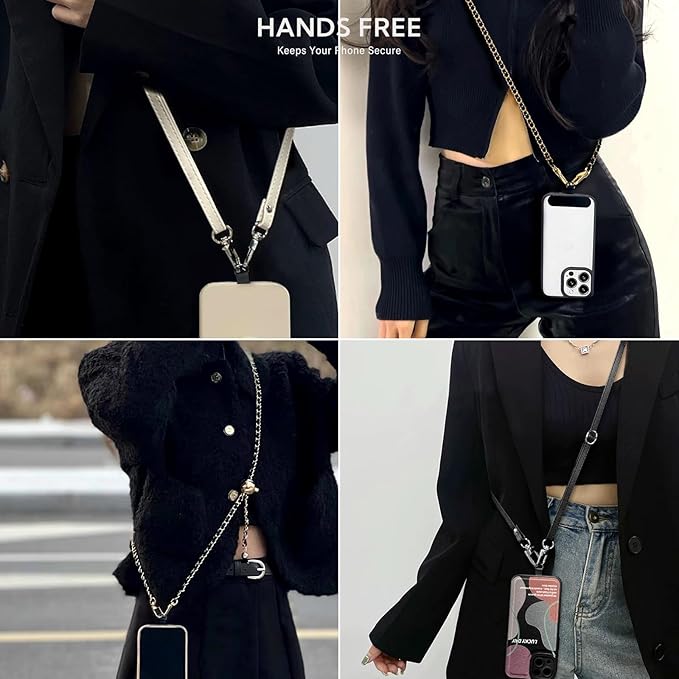BFSD��DM Phone Crossbody Strap, Universal Crossbody Patch Phone Lanyards,Phone Lanyards for Around The Neck,Phone Strap,Compatible with Most Smartphones, (Pink)