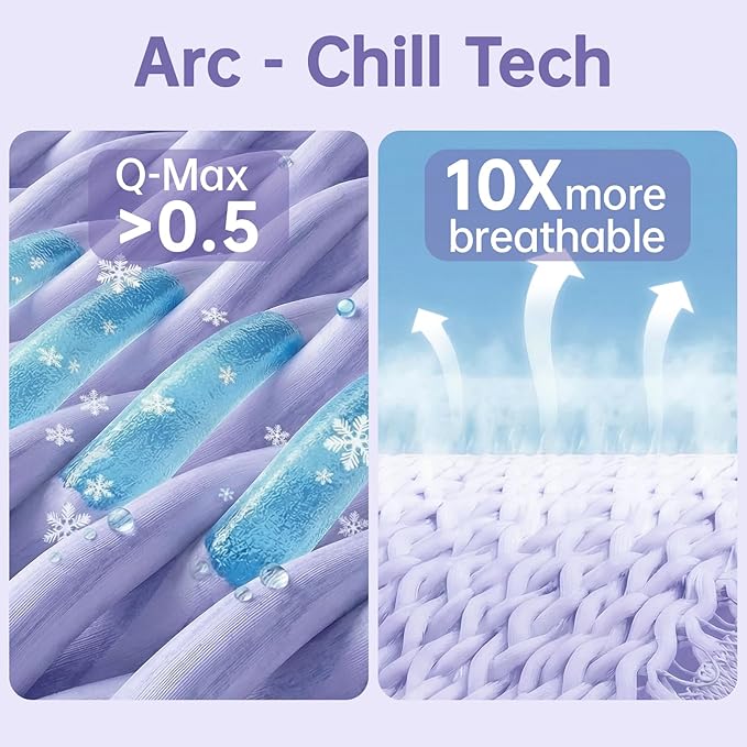 Guohaoi Cooling Blanket for Hot Sleepers and Night Sweats 90"x90" Queen | Arc-Chill Q-Max >0.5 Cool Fiber,100% Oeko-Tex Certified Lightweight Summer Blanket for Travel/Outdoor Ultra Cold Breathable
