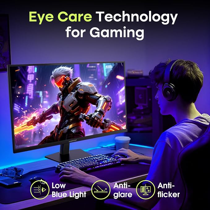 Amzfast 27 Inch Gaming Monitor, 240Hz 1ms FHD 1080P, Adaptive Sync, HDR400, 4000:1 Contrast, 125% sRGB, Built-in Speakers, HDMI 2.0 & DP 1.4, VESA 100x100, Retractable Headphone Holder, AMZG27F5 Pro