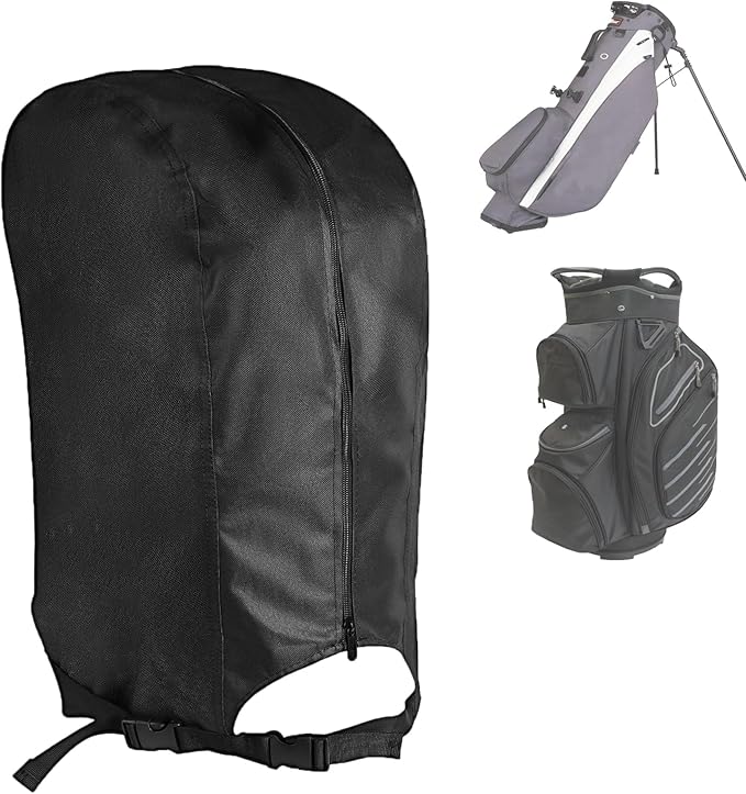 Golf Bag Rain Cover, Portable Rainproof Dustproof Waterproof Raincoat Golf Bag Protector with Zipper Club Bags Raincoat for Golf Bag Devices Golf Push Carts Equipment
