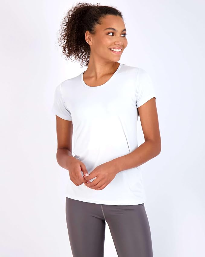 5 Pack Women's Dry Fit Short Sleeve Athletic Gym Workout Running Tops | Available in Plus Size, Exercise, Sports, Fitness, Quick Dry, Cooling, Moisture Wicking, Loose Basic Tees, Yoga, Pilates