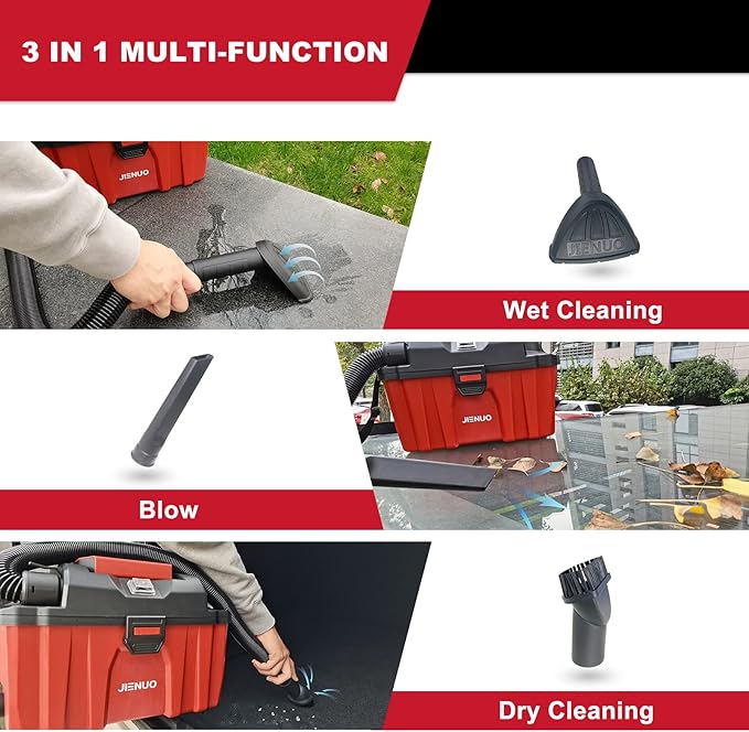 Cordless Shop Vac Wet and Dry, with 20V 4.0Ah Battery and Charger, 2.5 Gallon Shop Wet Dry Vacuum Cleaner with Blower Function, Portable Commercial Vac for Car, Home and Garage