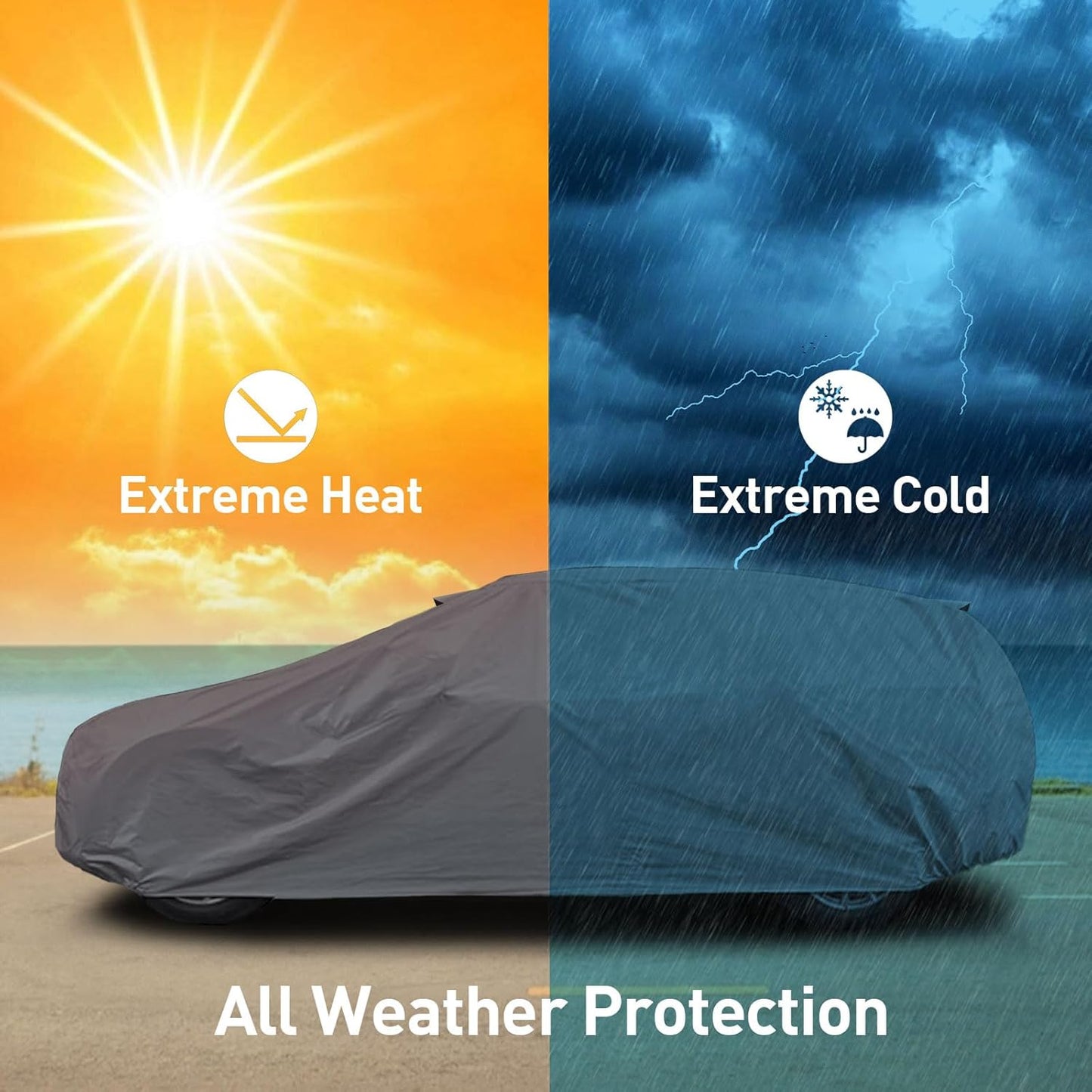 USCarCover Supreme Car Cover for Jeep Wrangler 2009-2025 SUV 4-Door Upgraded Fabric All Weather Protection, Breathable Pollution, Dust, Sun, Snow, Rain