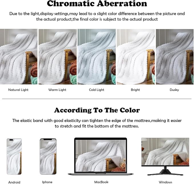 NEWCOSPLAY 3D Waffle Checkered Flannel King Blanket, White, 90"x110" | Super Soft Cute Lightweight Decorative Premium Silky Fleece Blanket for Couch Sofa Bed, Gift for Women Men, All Season Use