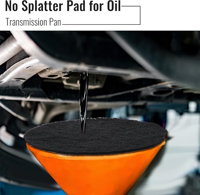 Saillong 2 Pcs 18'' Round Oil Drain Splash Pad, No Splatter Pad Fit 1.5-20 Gal Oil Drain Pan, Anti Splash Oils Change Mat for Car Changing Oils Transmission Drains Pan