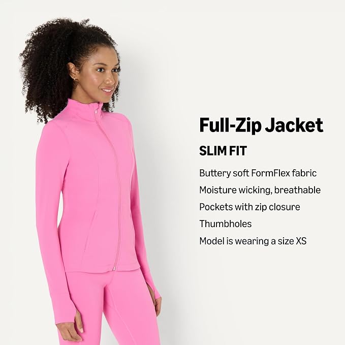 Amazon Essentials Women's Active FormFlex Buttery Soft Slim Fit Quarter Zip Long Sleeve Pullover Jacket