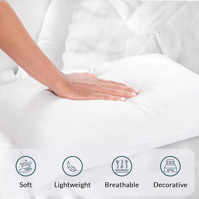 ROYALE LINENS 14 X 22 Pillow Insert - Down Alternative Throw Pillows Insert - Rectangle Pillow Pack of 1 White - Bed & Couch Pillows - Inner Cushion for Bed, Cushion for Living Room - Shams Stuffer