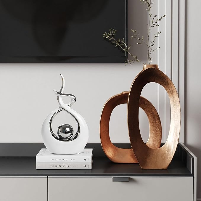 Norrclp Home Decor Modern Abstract Art Ceramic Statue Table Decorations for Dining Room Living Room Office Centerpiece