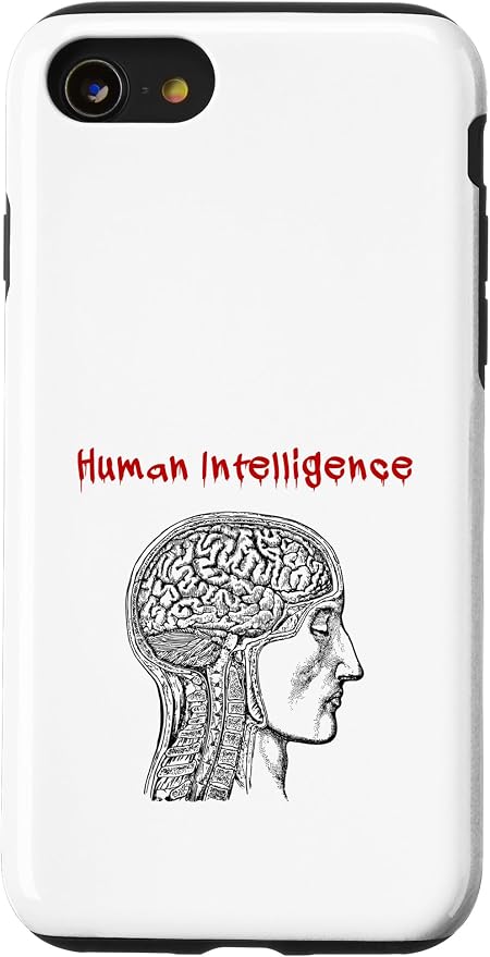 Human Intelligence (Anti Ai Statement & Head Graphic) Case for iPhone SE (2020) / 7/8