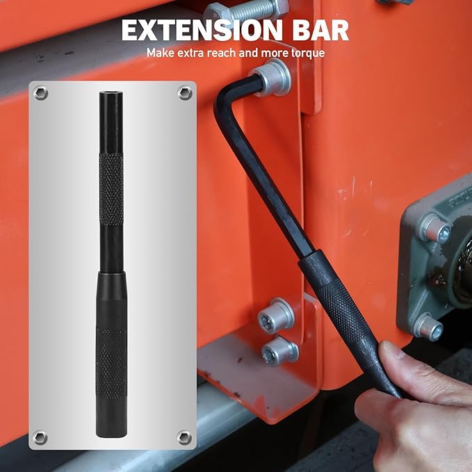 ELEAD 15-Piece Metric Hex Key Allen Wrench Set with Extension Bar, 1.27-10 MM, Long Arm Ball End Design, Heat-Treated S2 Steel